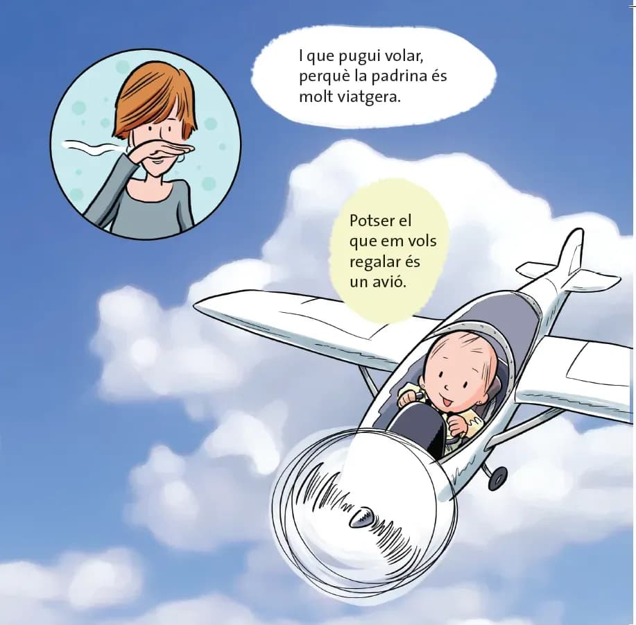 Pàgines del conte personalitzat «El regal de la padrina»