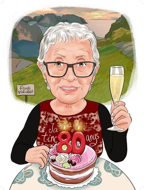 Caricatura dona 80 anys