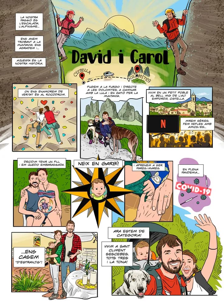 Còmic d’una parella: la seva història, de la muntanya a la casa nova