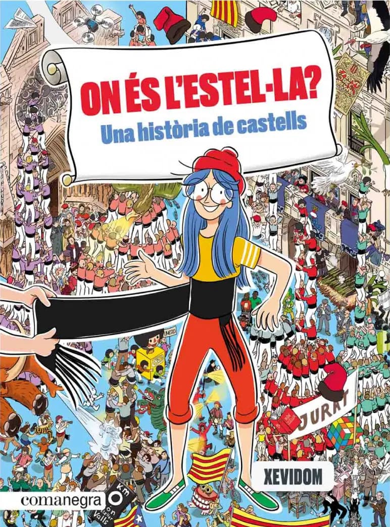 Portada d’«On és l’Estel·la? Una història de castells» (Comanegra)