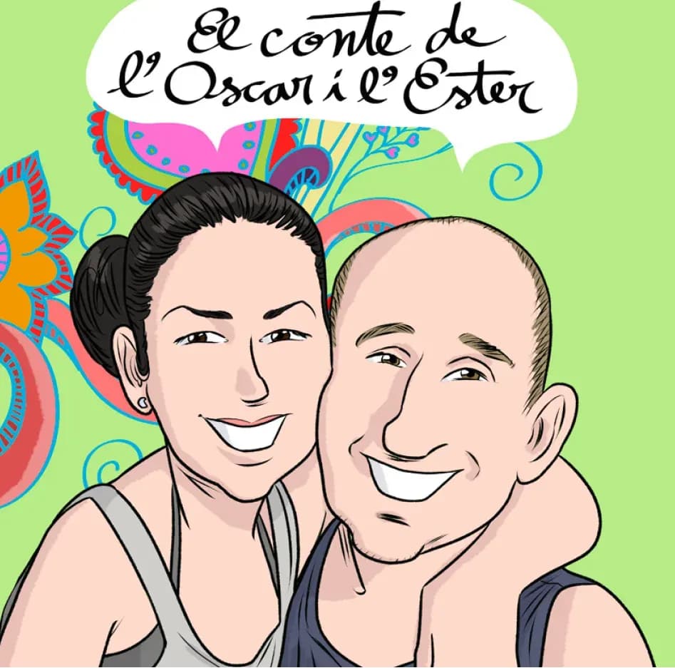 Pàgina d’un conte clàssic personalitzat amb el protagonista dibuixat a mà